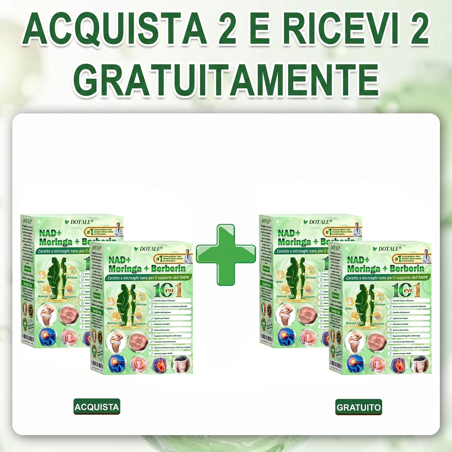 𝑫𝑶𝑻𝑨𝑳𝑬® Moringa x Berberina x AMPK Cerotto Nano Microneedle 8-Benefici per Dimagrimento & Metabolismo  (Solo una volta al giorno, cambiamenti visibili in 7 giorni)  ✅ Per obesità, pelle rilassata, diabete, apnea del sonno, problemi articolari e altro 🎈🎈