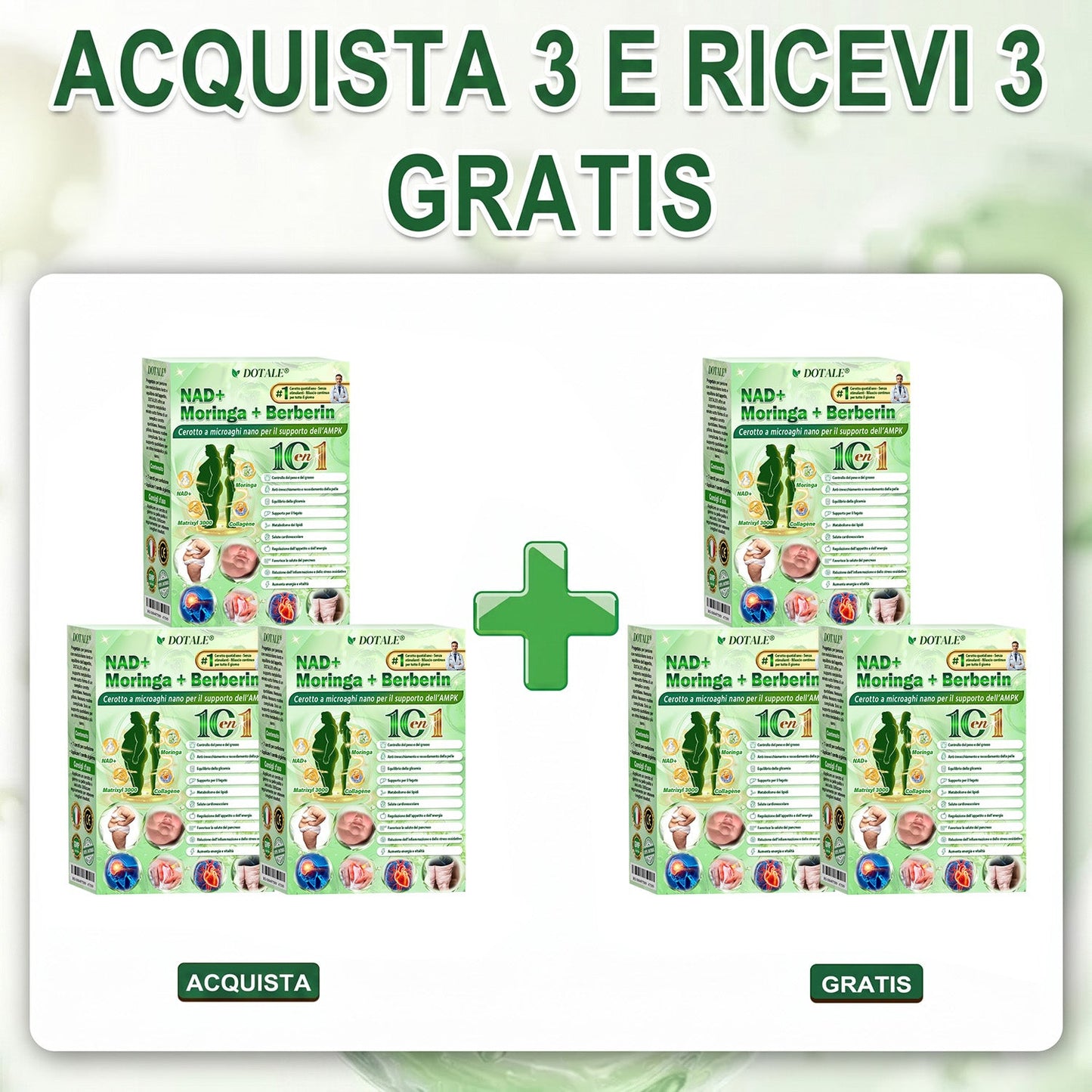 𝑫𝑶𝑻𝑨𝑳𝑬® Moringa x Berberina x AMPK Cerotto Nano Microneedle 8-Benefici per Dimagrimento & Metabolismo  (Solo una volta al giorno, cambiamenti visibili in 7 giorni)  ✅ Per obesità, pelle rilassata, diabete, apnea del sonno, problemi articolari e altro 🎈🎈