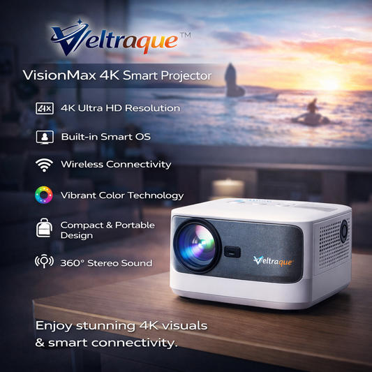 Veltraque™ VisionMax 4K Smart Projector