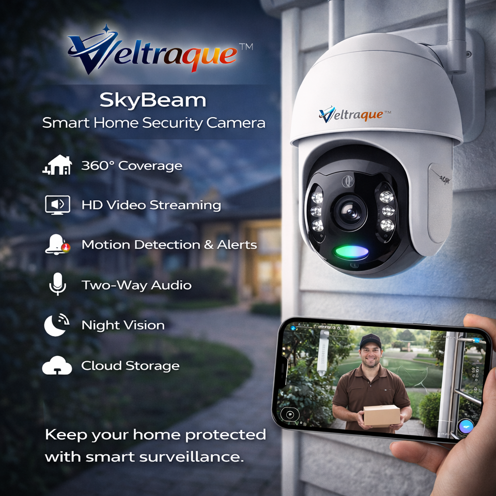 Veltraque™ SkyBeam Smart Home Security Camera