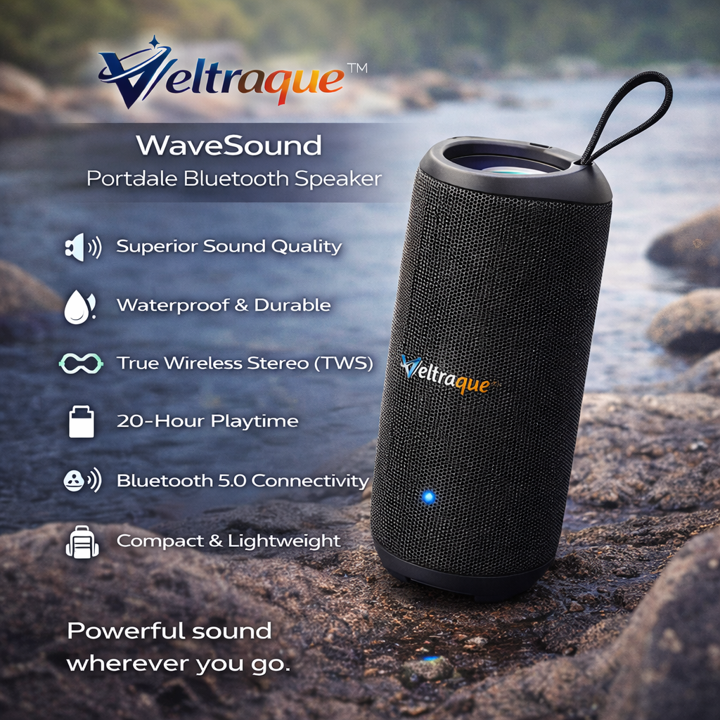 Veltraque™ WaveSound Portable Bluetooth Speaker