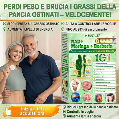 𝑫𝑶𝑻𝑨𝑳𝑬® Moringa x Berberina x AMPK Cerotto Nano Microneedle 8-Benefici per Dimagrimento & Metabolismo  (Solo una volta al giorno, cambiamenti visibili in 7 giorni)  ✅ Per obesità, pelle rilassata, diabete, apnea del sonno, problemi articolari e altro 🎈🎈